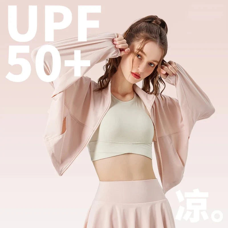 Stand Collar UPF50+ Crop Sport Jacket-zoom-14