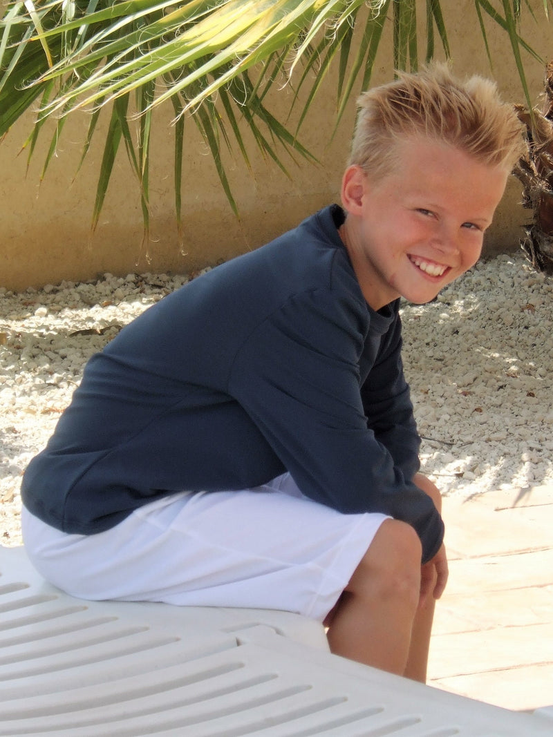 Kids Unisex Long Sleeve Sun Protective T-Shirt - UPF 50+, Age 0-10-zoom-