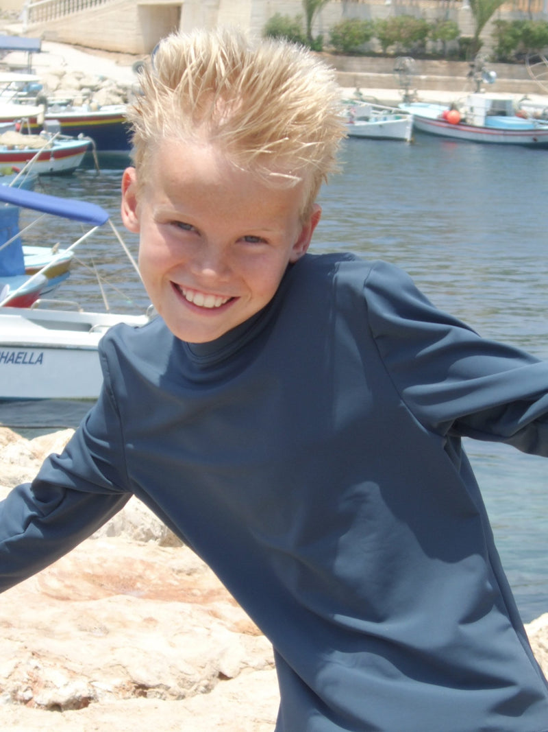 Kids Unisex Long Sleeve Sun Protective T-Shirt - UPF 50+, Age 0-10-zoom-
