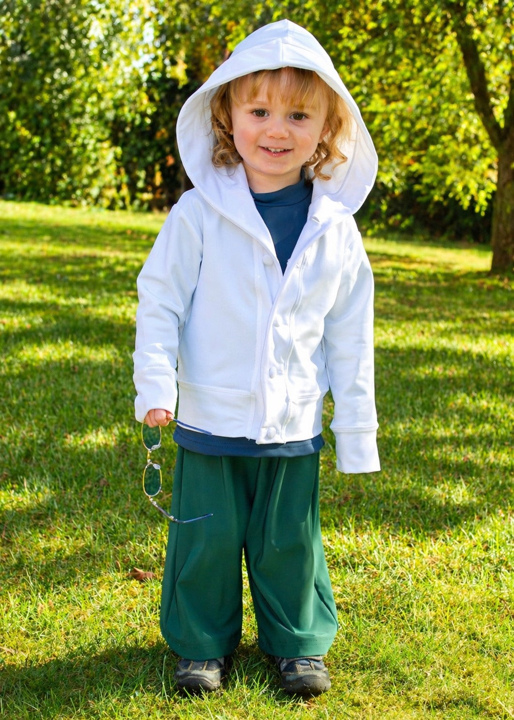 Unisex Long Sleeve Hooded Cardigan - UPF 50+, Age 0-10-3