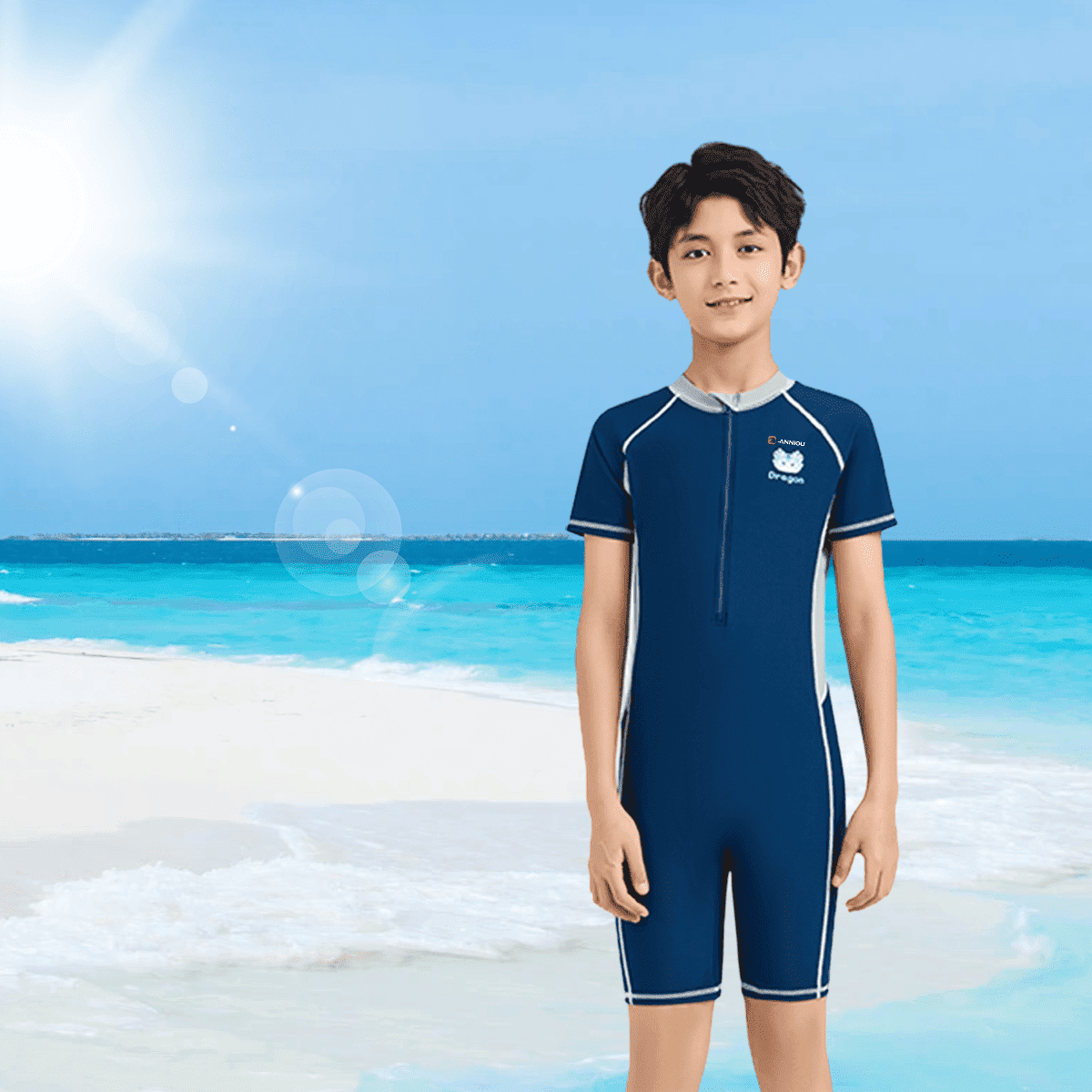 Boys' UPF 50+ Rash Guard Swimsuit-zoom-1