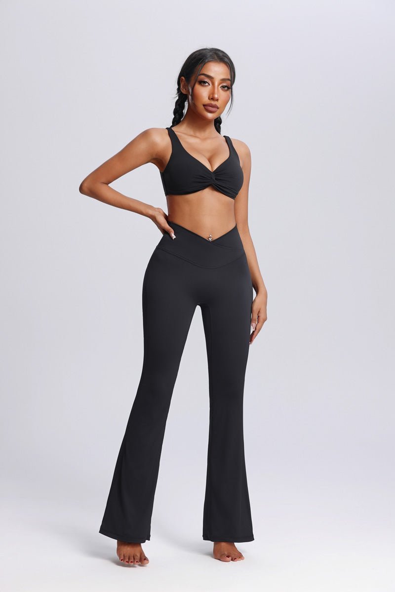 Crisscross Waist Flared Yoga Pants-zoom-11