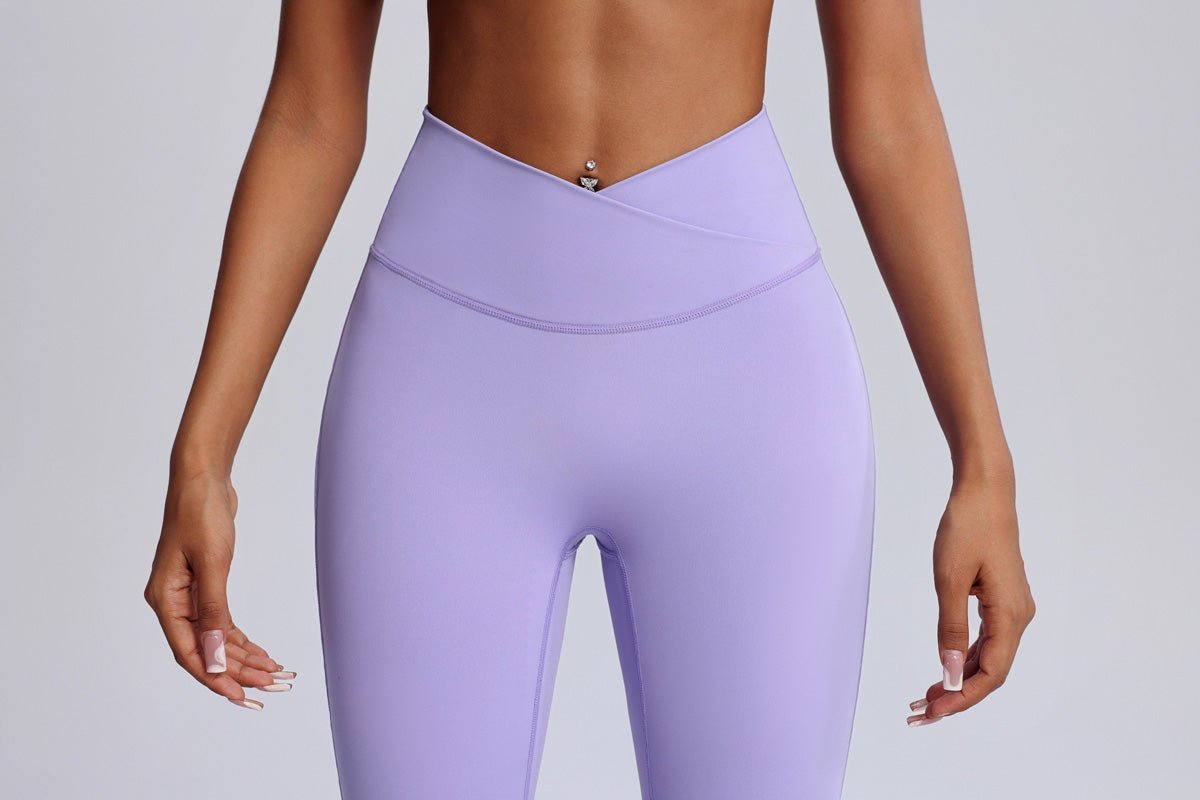 Crisscross Waist Flared Yoga Pants-zoom-6
