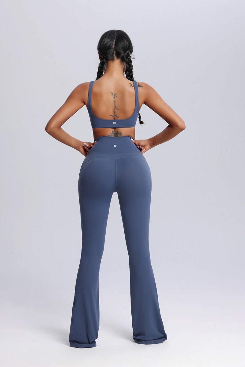 Crisscross Waist Flared Yoga Pants-1