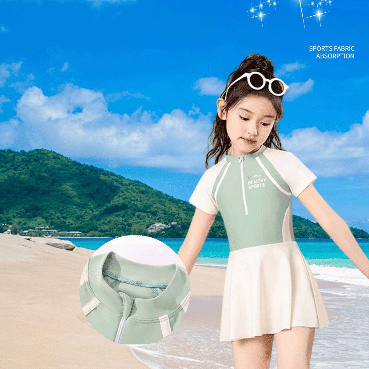 Girl's UPF 50+ Swim Dress-4