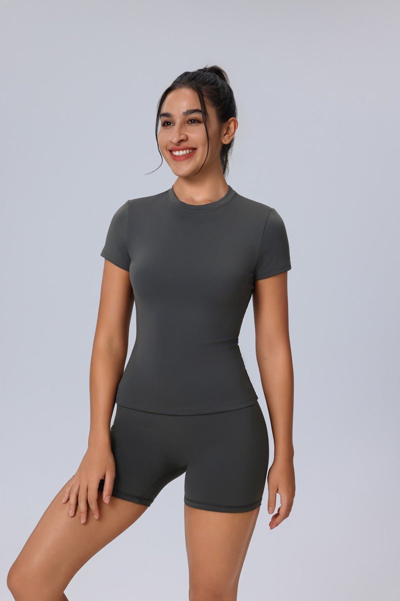 Short Sleeve Yoga Top UPF 50+-5