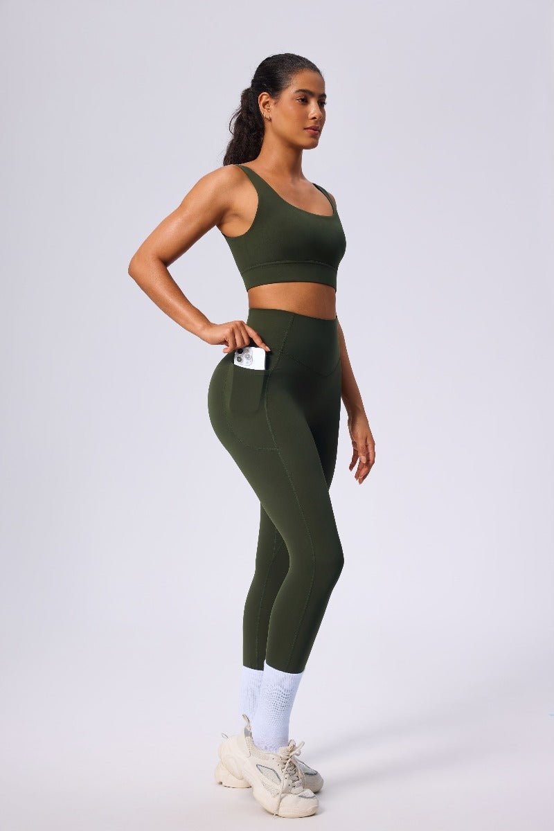 High Rise Yoga Pants with Pockets-zoom-