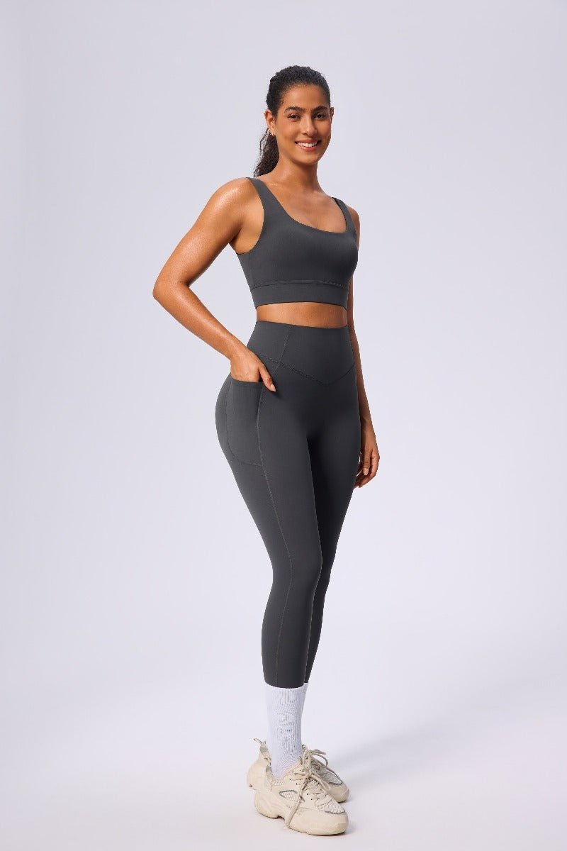 High Rise Yoga Pants with Pockets-7