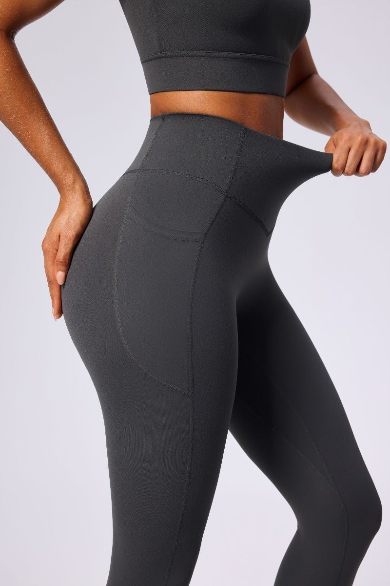 High Rise Yoga Pants with Pockets-zoom-