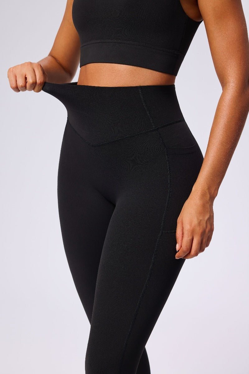 High Rise Yoga Pants with Pockets-zoom-