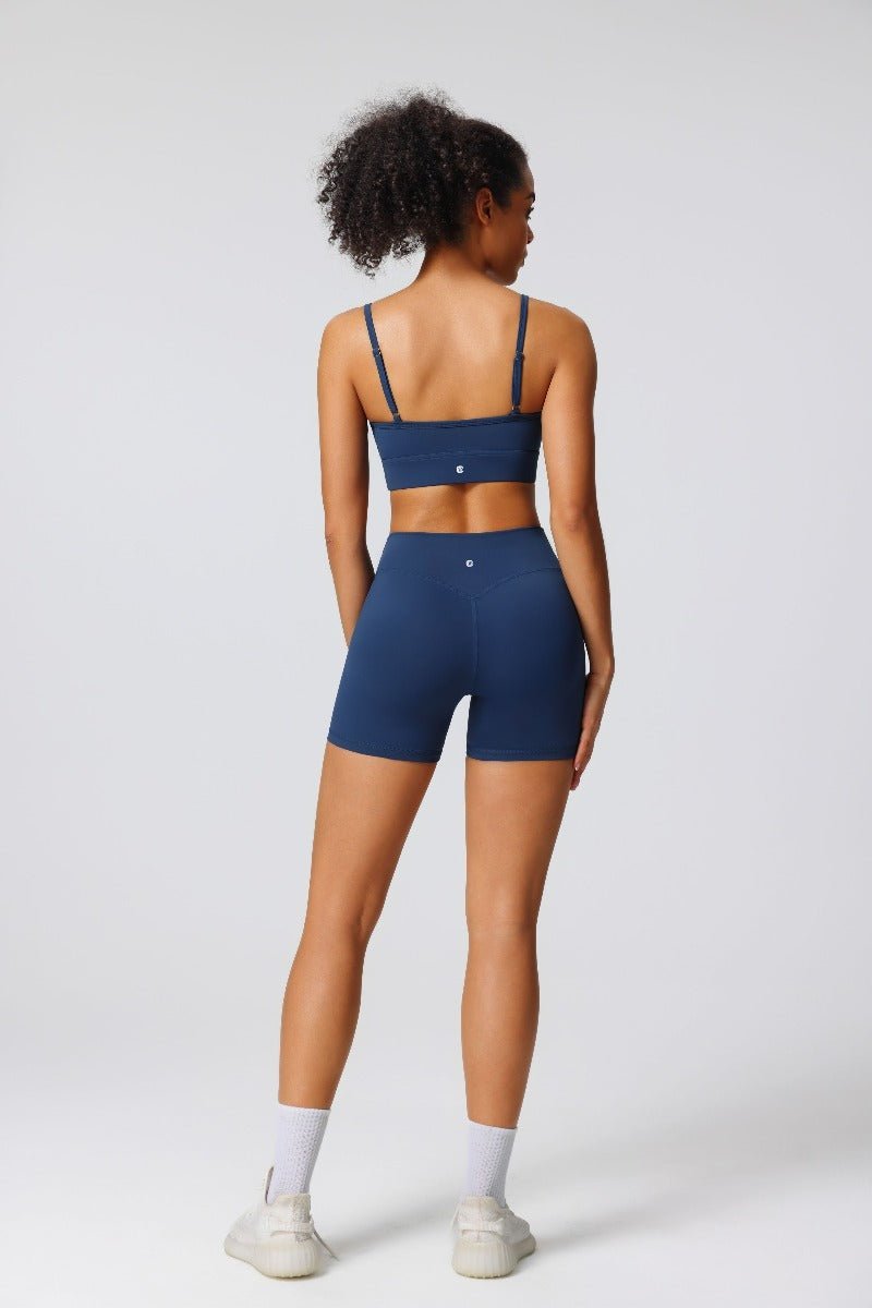 High Waist Peach Hip Yoga Shorts-10