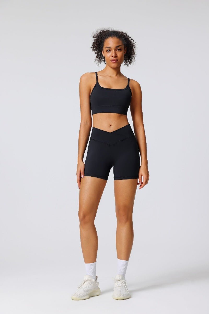 High Waist Peach Hip Yoga Shorts-zoom-4