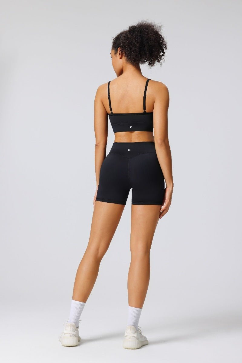 High Waist Peach Hip Yoga Shorts-zoom-