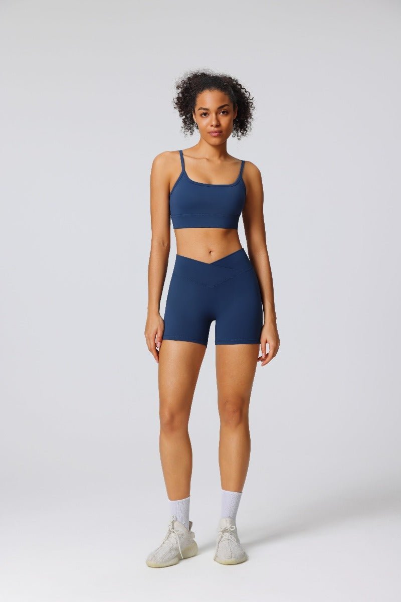 High Waist Peach Hip Yoga Shorts-zoom-