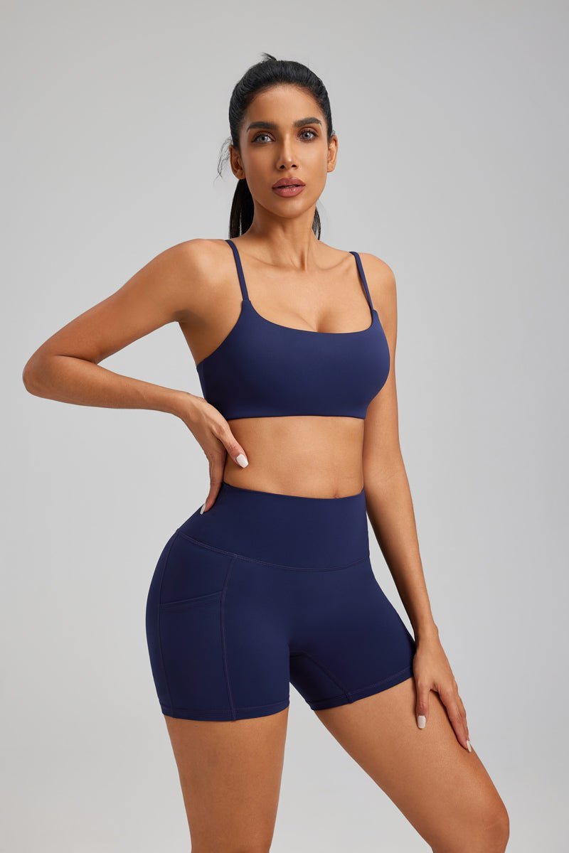 High Waist Pocket Yoga Shorts-4