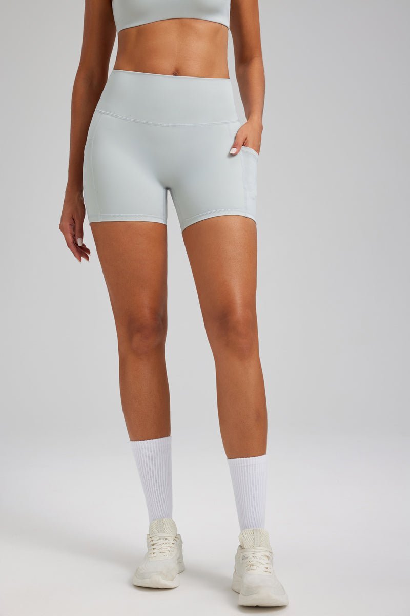 High Waist Pocket Yoga Shorts-zoom-