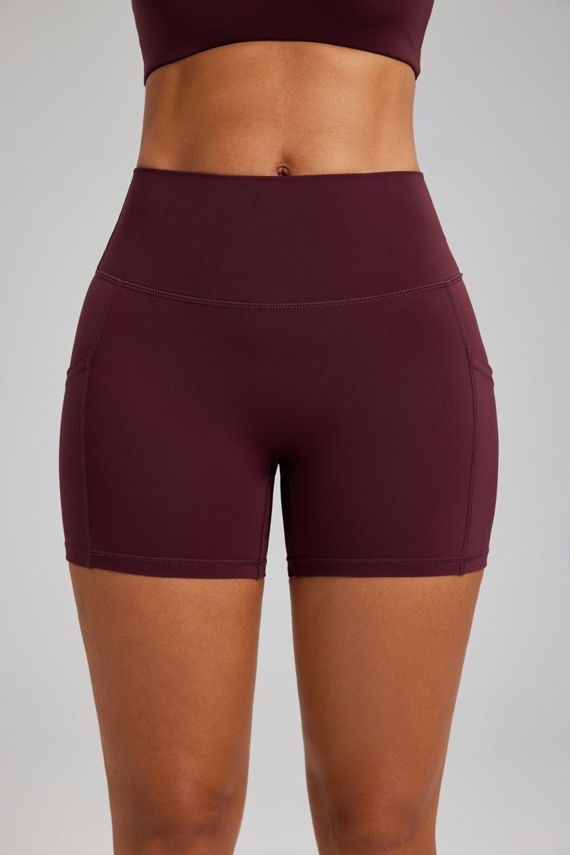 High Waist Pocket Yoga Shorts-6
