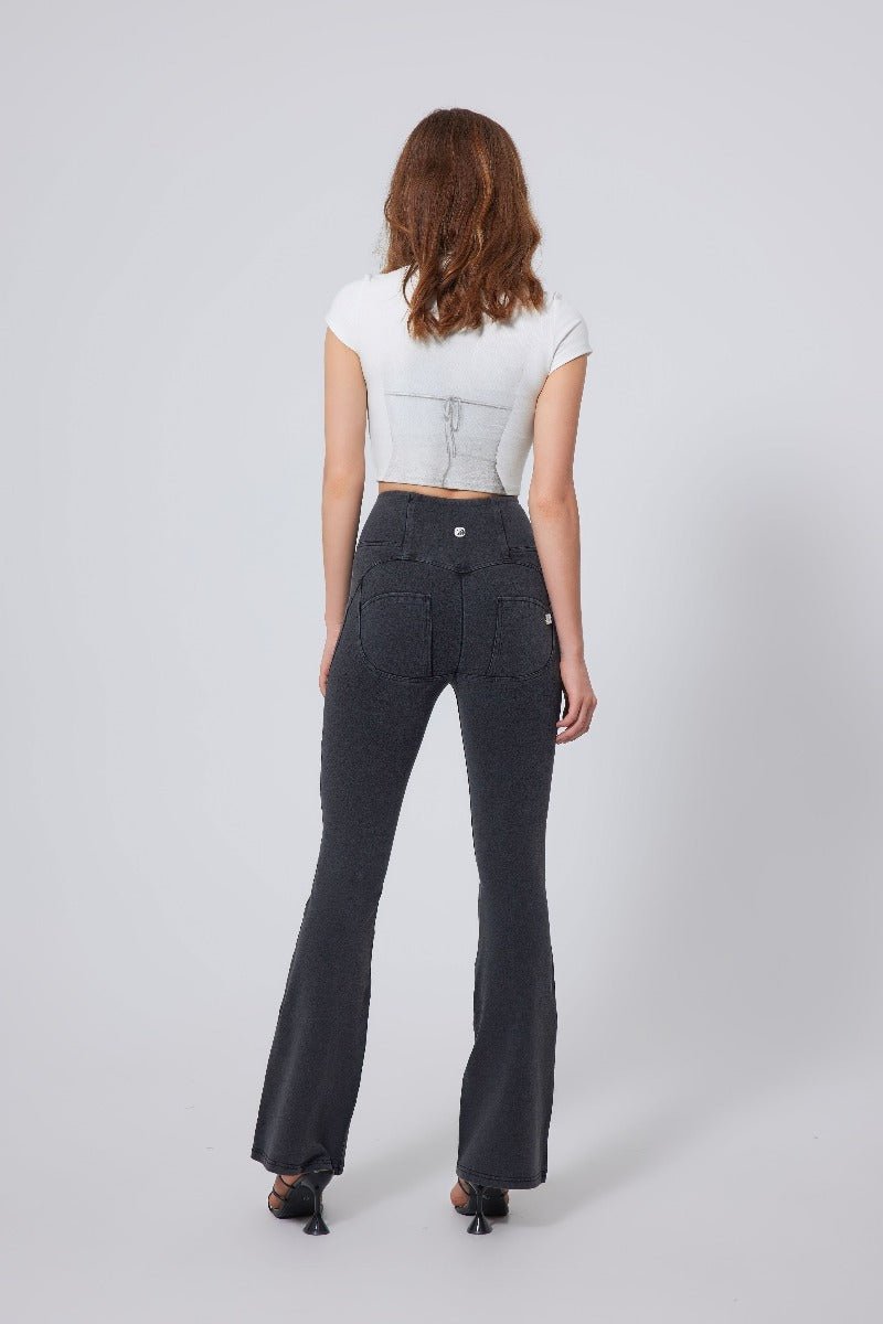 High Waist Straight Flare Jeans-11