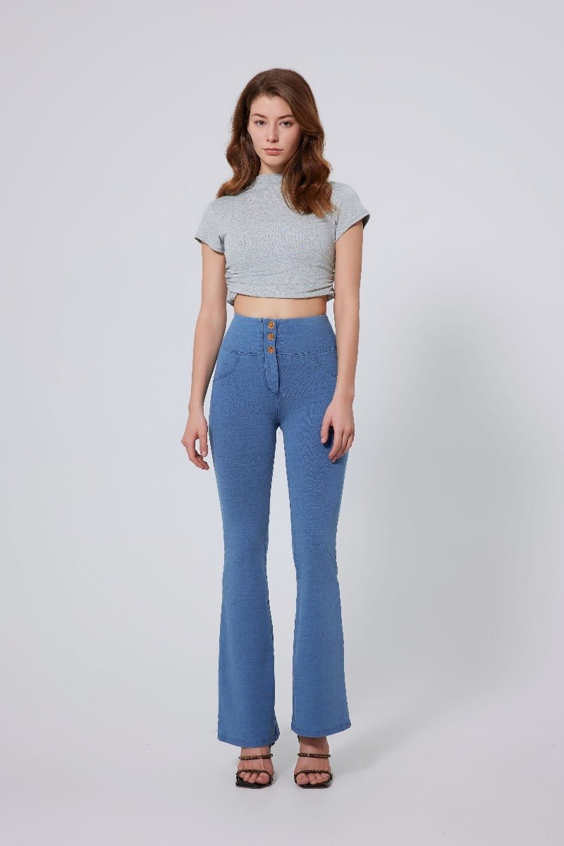 High Waist Straight Flare Jeans-zoom-1