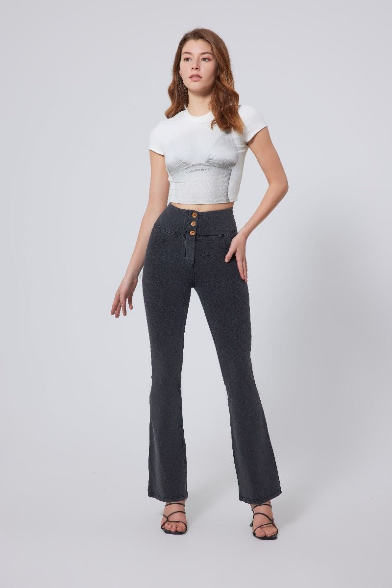 High Waist Straight Flare Jeans-zoom-10