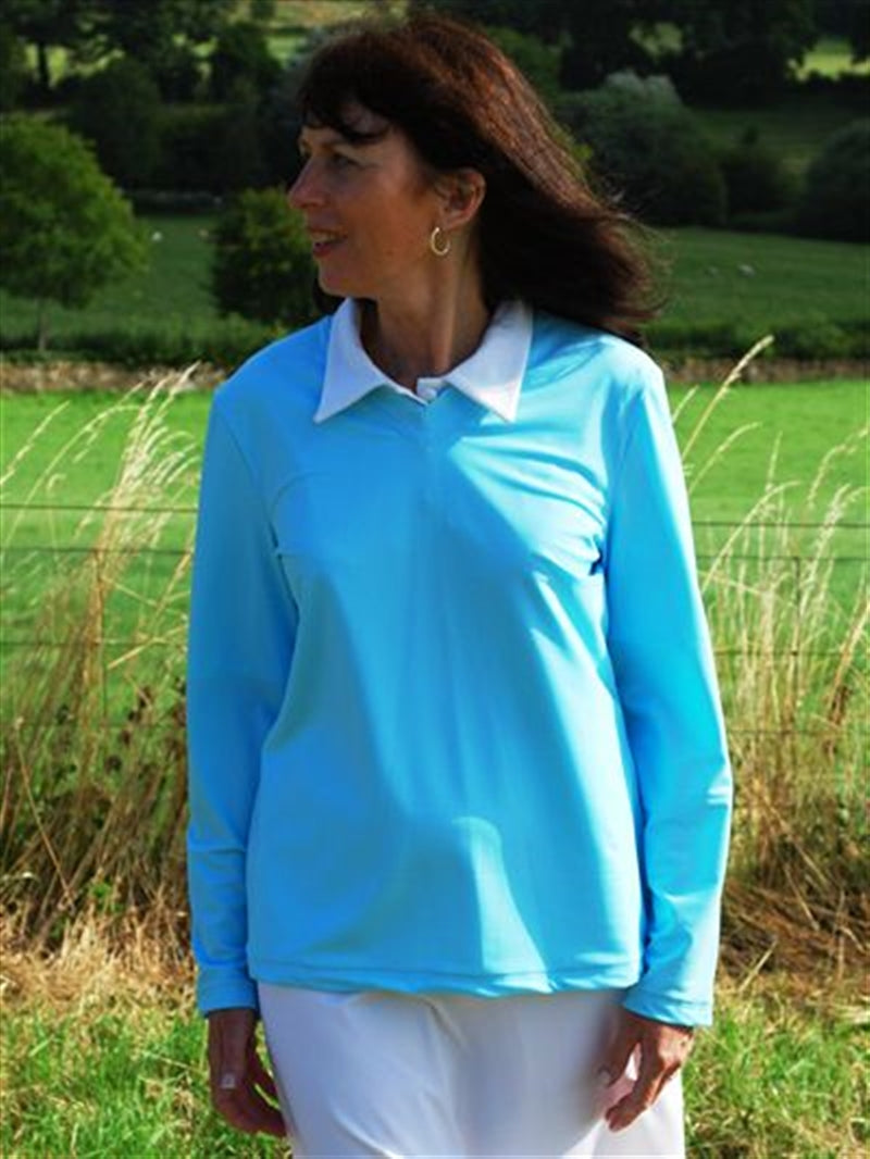 Ready to Dispatch - Long Sleeve V-Neck Top Ardesia Navy Size 14 - UPF 50+