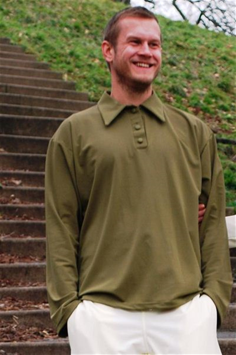Mens Long Sleeve Polo Shirt - UPF 50+