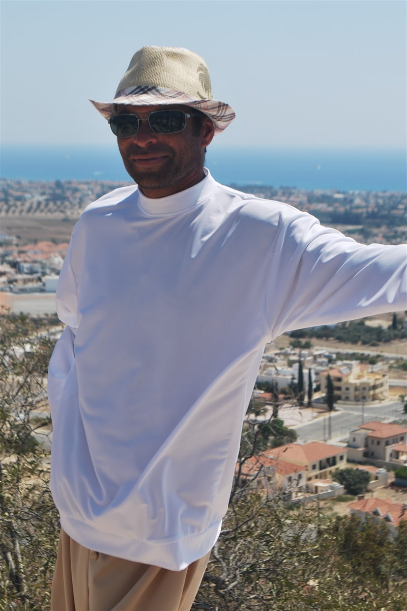 Mens Long Sleeve Round Neck Top NO POCKET - UPF 50+-zoom-