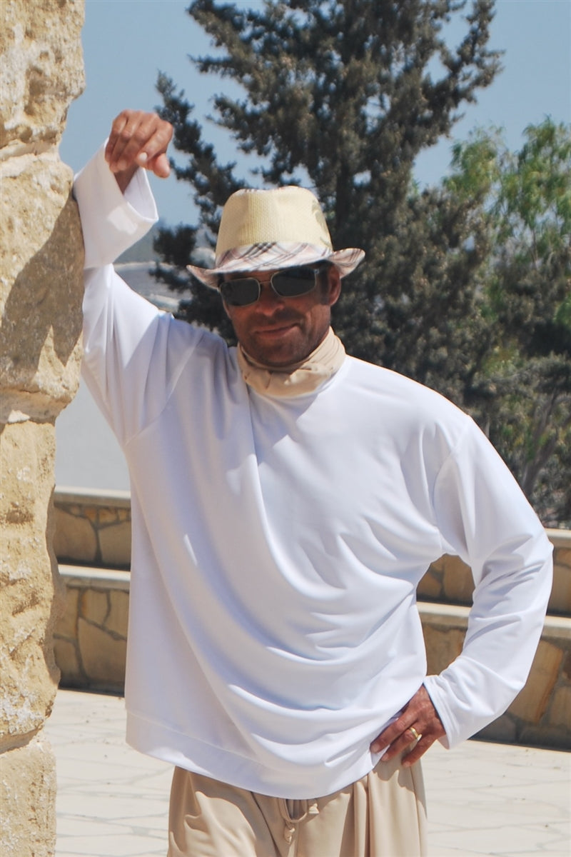 Mens Long Sleeve Round Neck Top NO POCKET - UPF 50+-zoom-