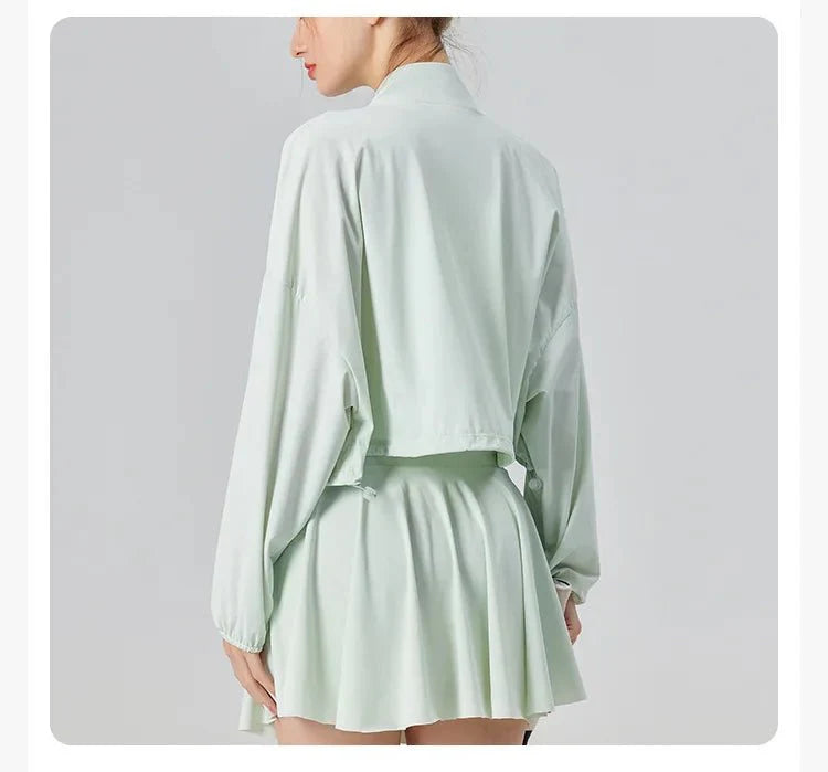 Stand Collar UPF50+ Crop Sport Jacket-zoom-13
