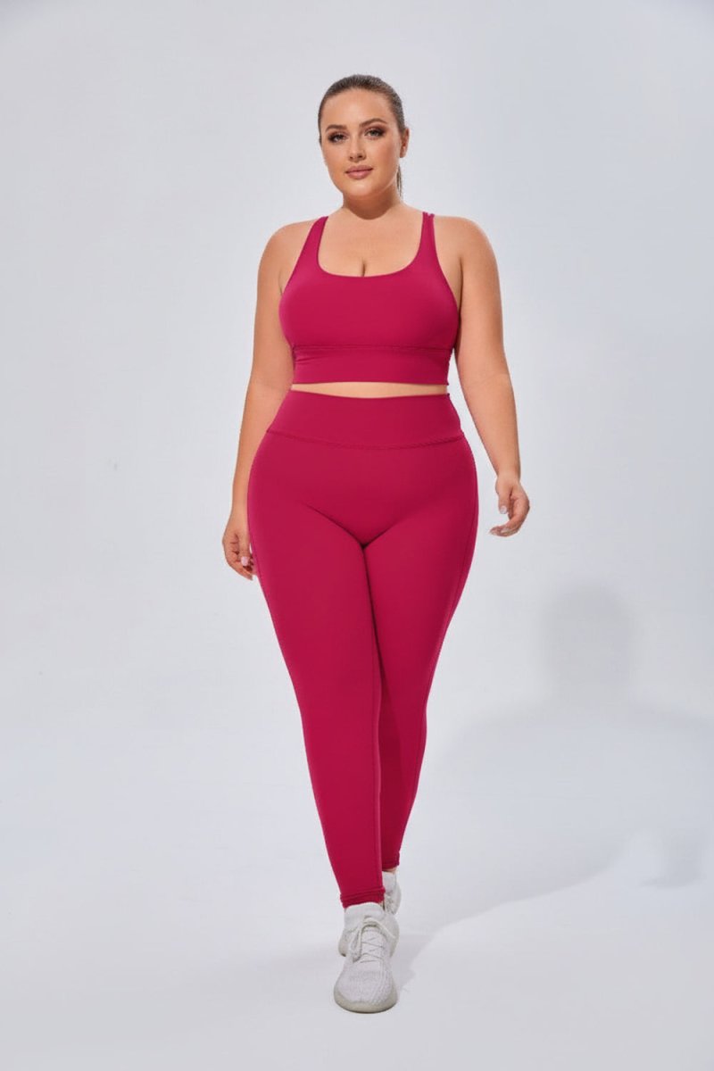 Plus Size High Waist Yoga Leggings-zoom-