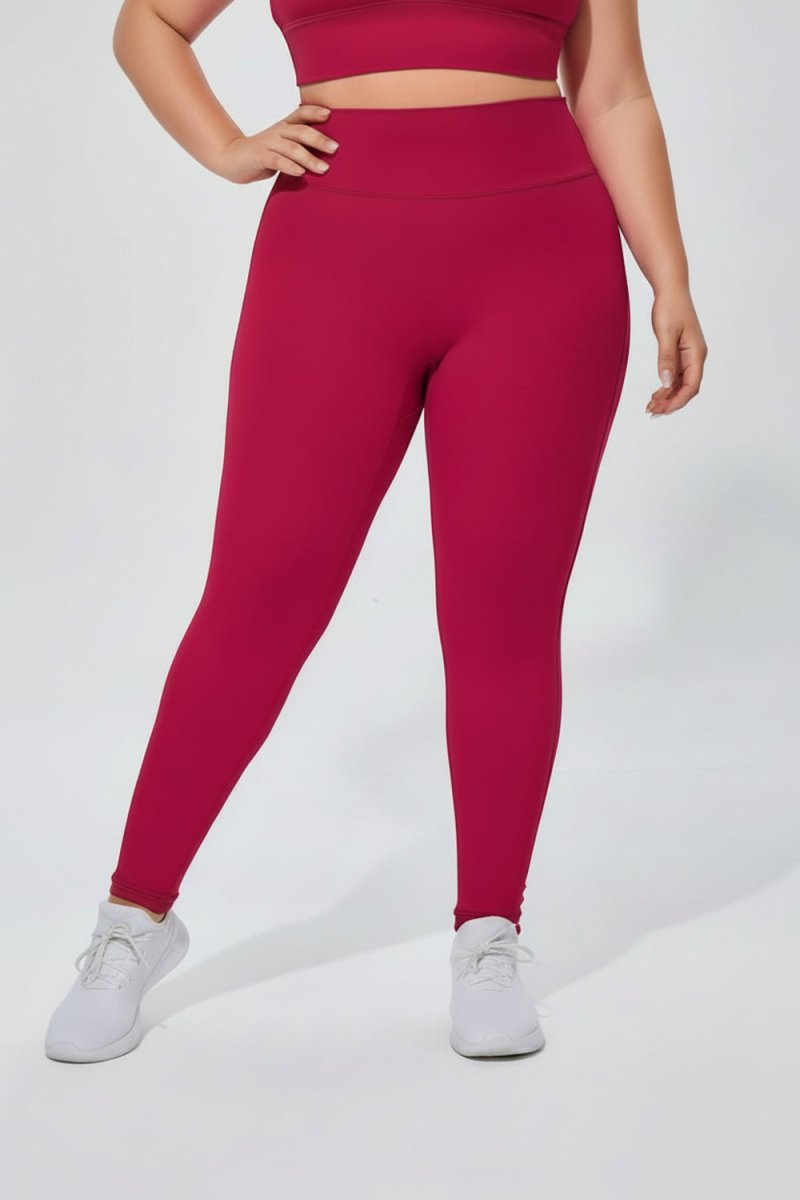 Plus Size High Waist Yoga Leggings-zoom-