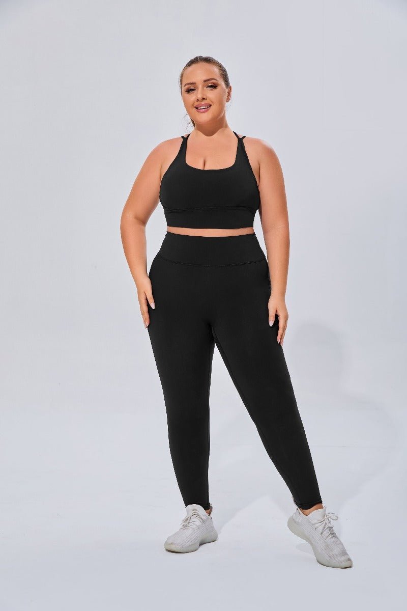 Plus Size High Waist Yoga Leggings-zoom-
