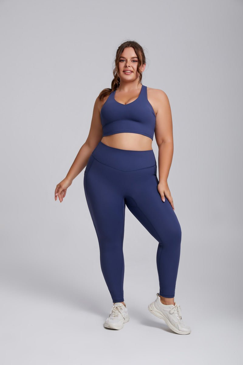 Plus Size Side Pocket Yoga Leggings-4
