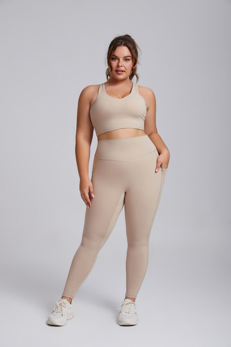 Plus Size Side Pocket Yoga Leggings-zoom-