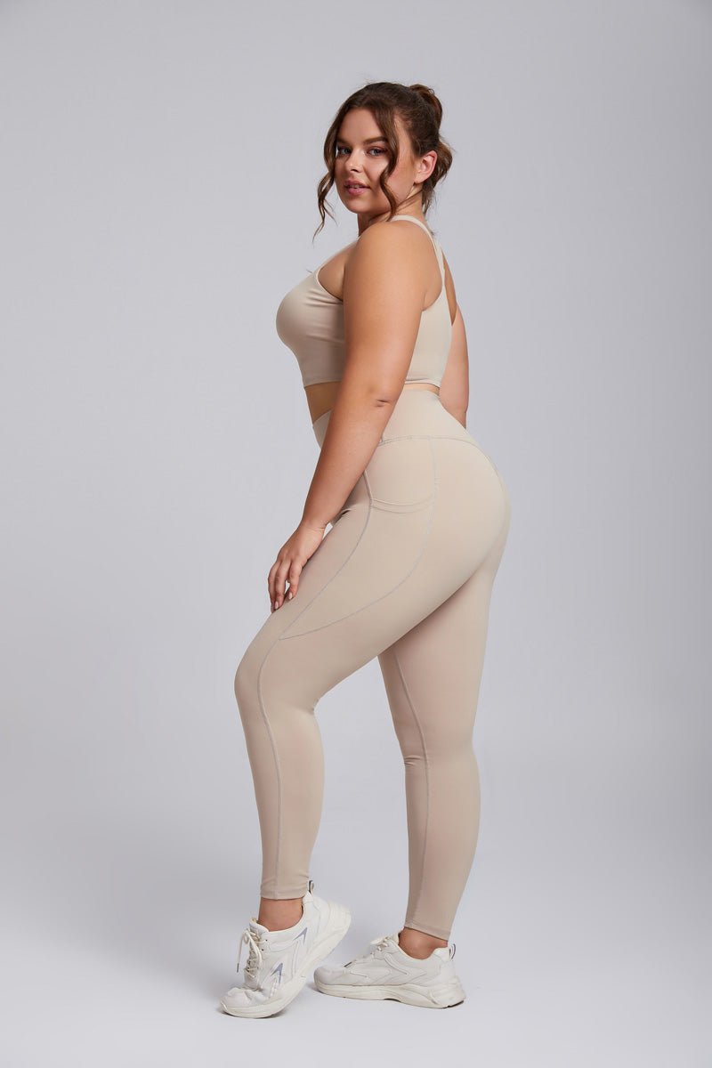 Plus Size Side Pocket Yoga Leggings-zoom-