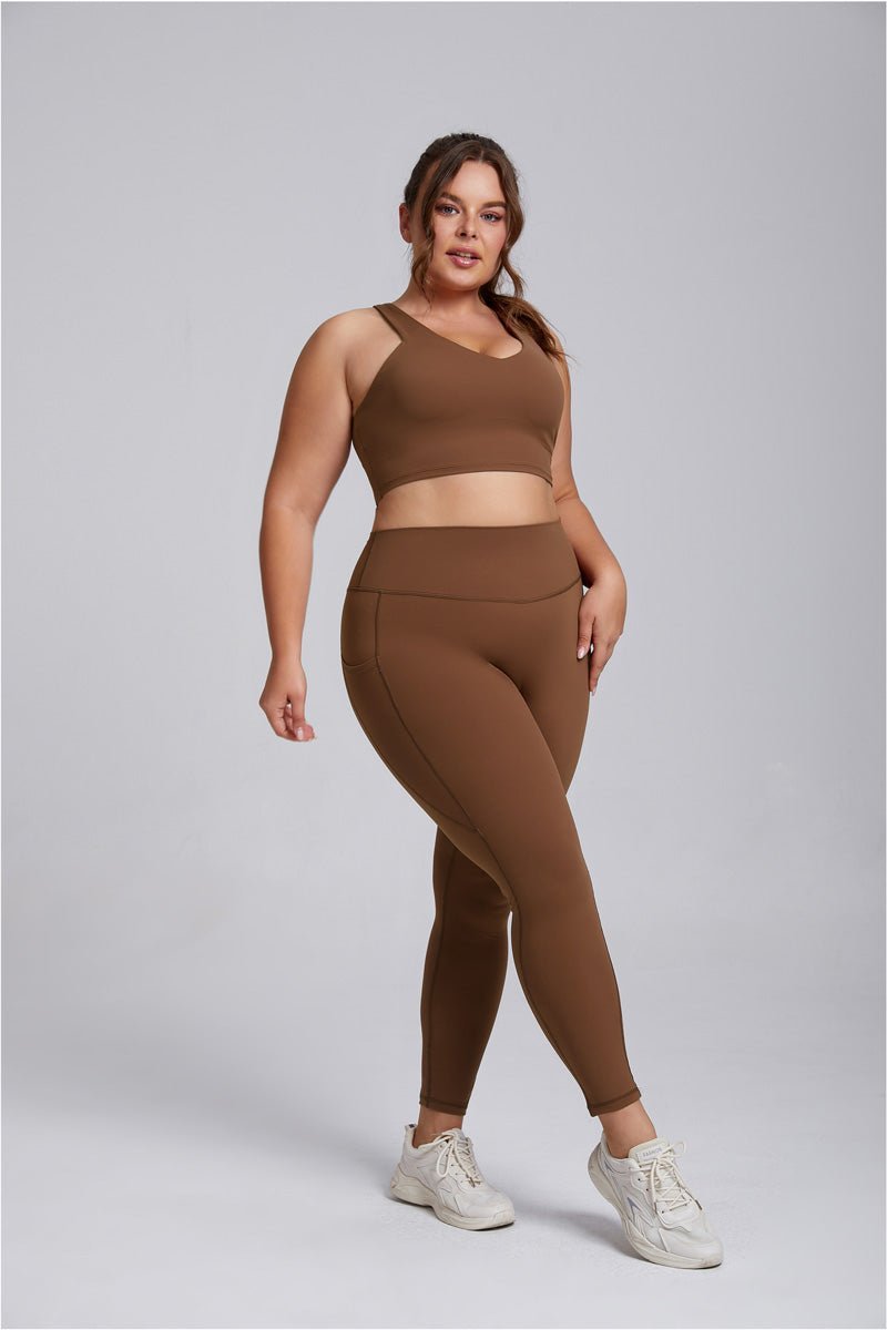 Plus Size Side Pocket Yoga Leggings-zoom-