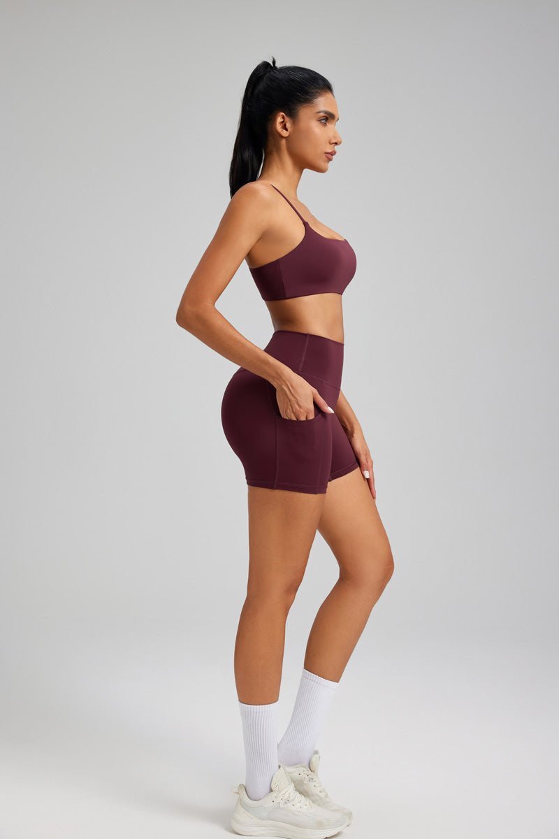 Spaghetti Strap Yoga Bra-9