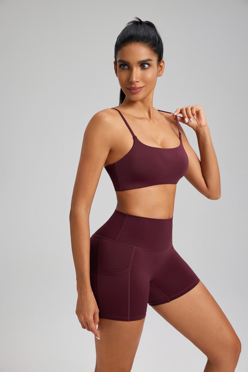 Spaghetti Strap Yoga Bra-8