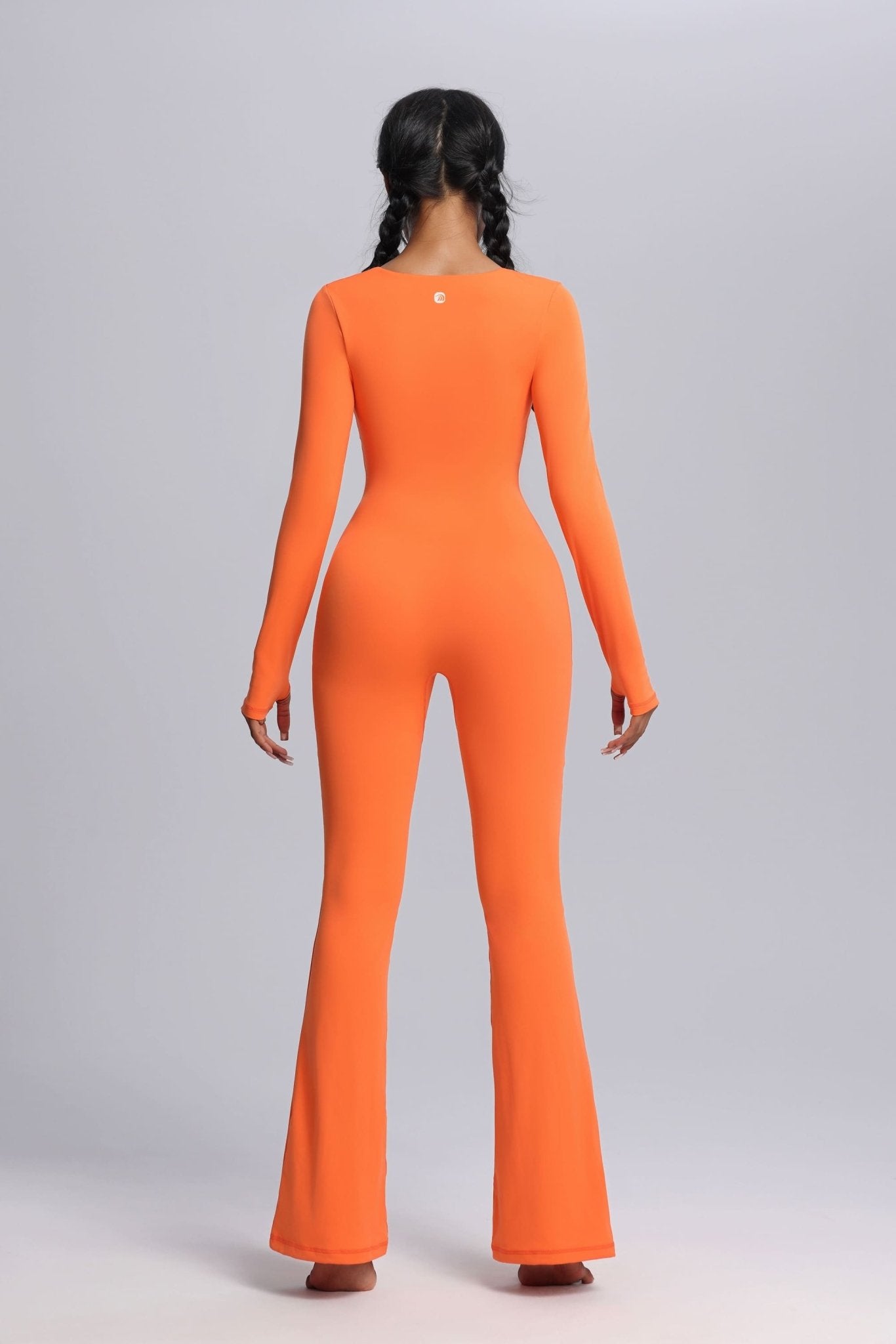 Square Neck Flared Yoga Jumpsuit-11