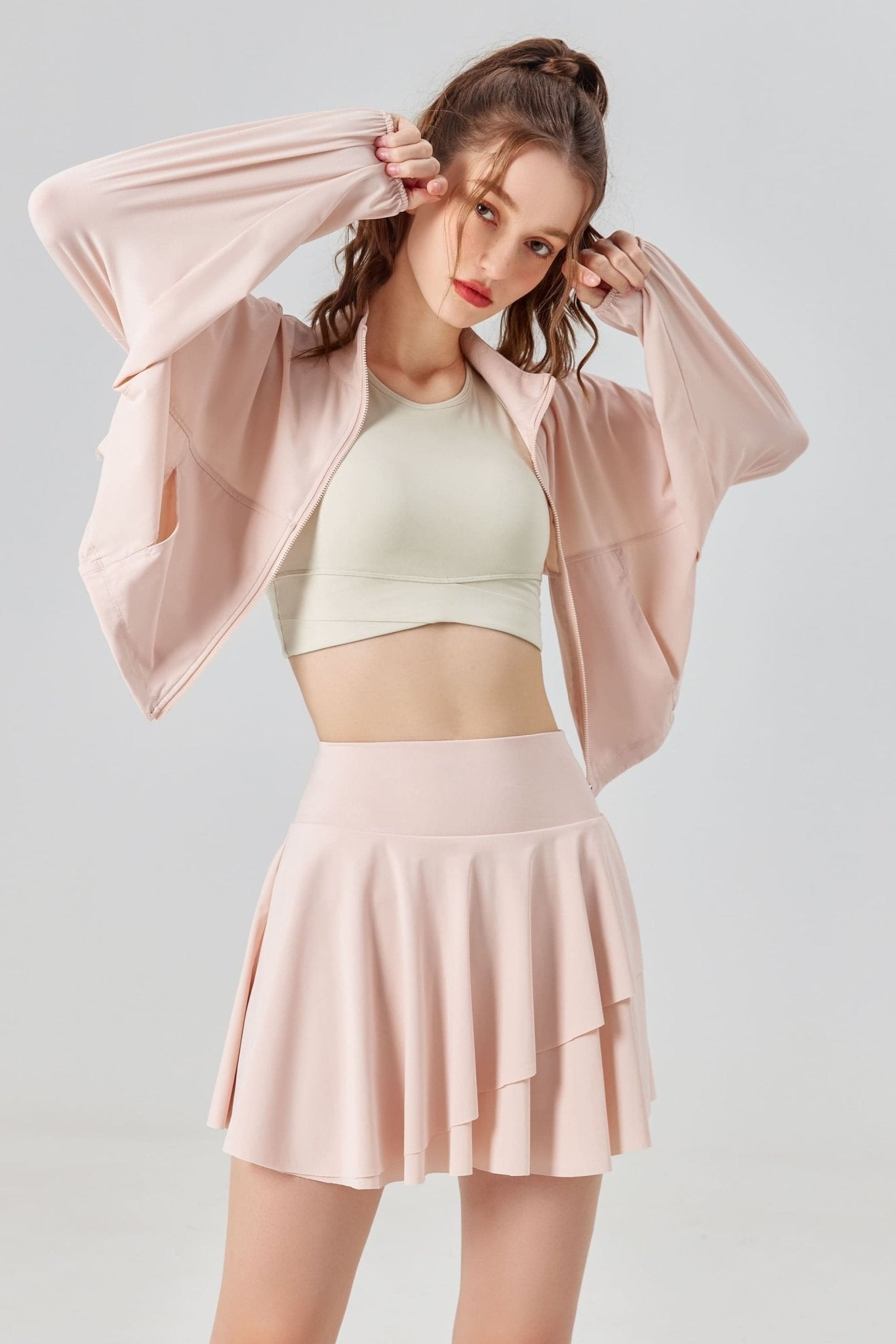 Stand Collar UPF50+ Crop Sport Jacket-zoom-1