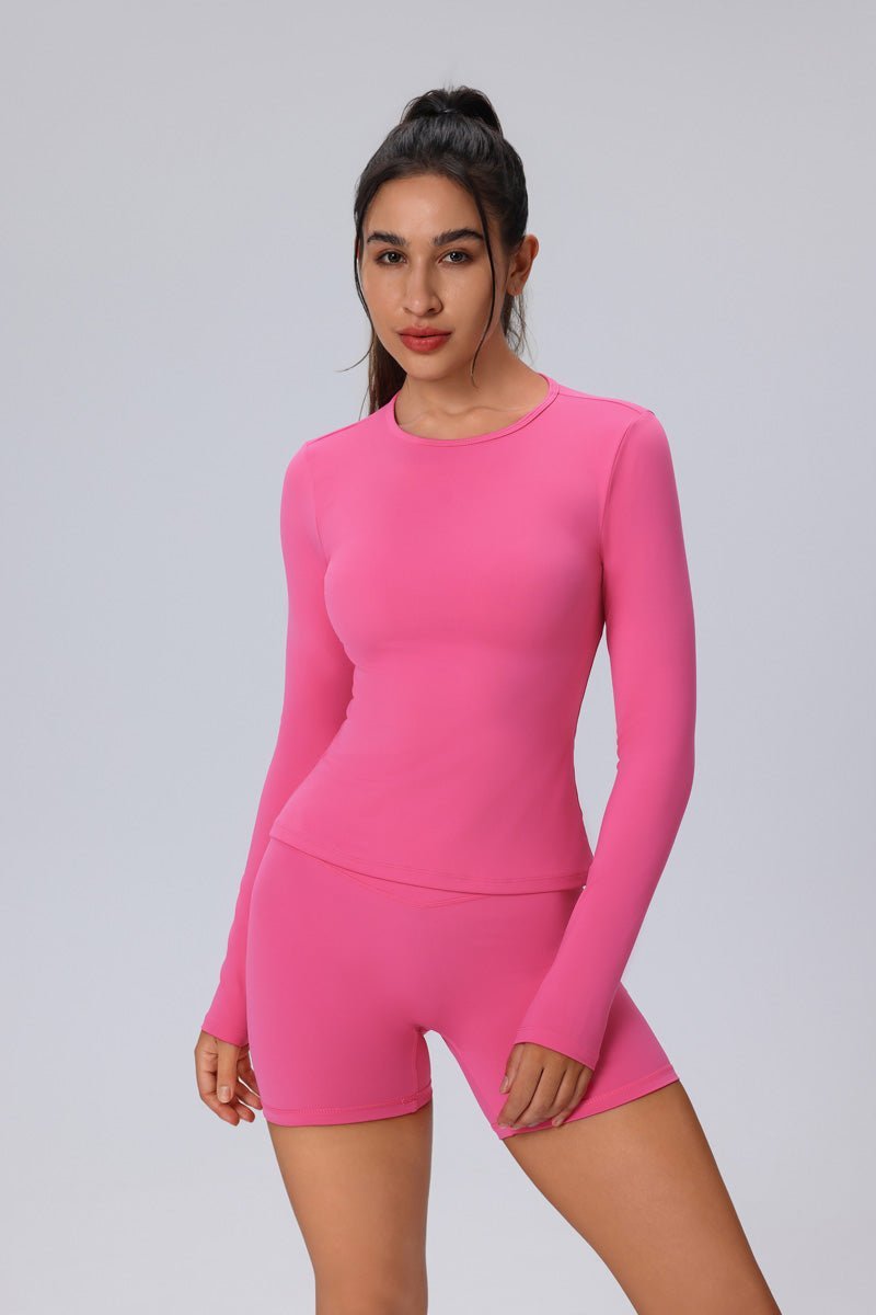 Thumbhole Long Sleeve Yoga Top-zoom-