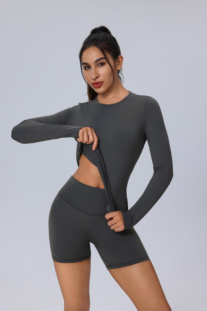 Thumbhole Long Sleeve Yoga Top-5