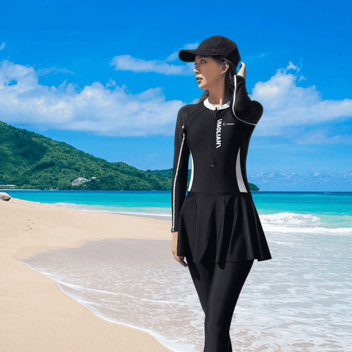 Sun Protective Skirted Rash Guard-3