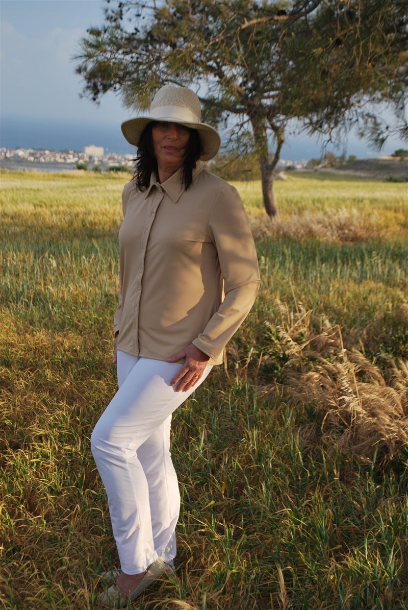 Ready to Dispatch - Slim Leg Trousers Size 16 Bianco / White - UPF 50+-1