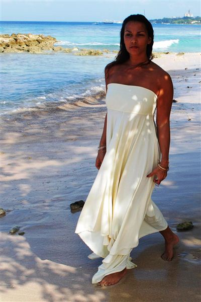 Strapless Waterfall Dress ( Long ) - UPF 50+-zoom-