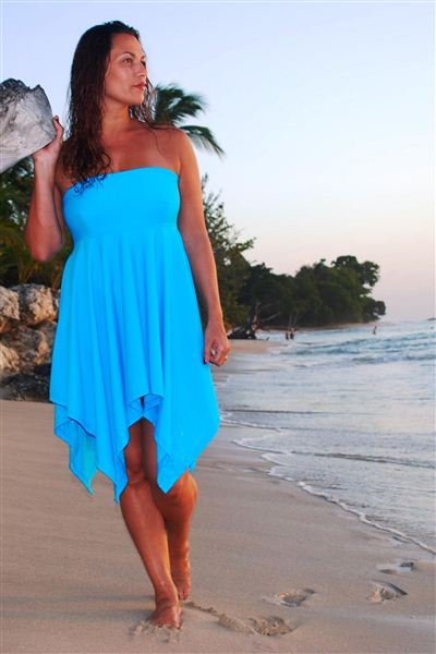 SunSibility Strapless Waterfall Dress ( Short ) - UPF 50+-3
