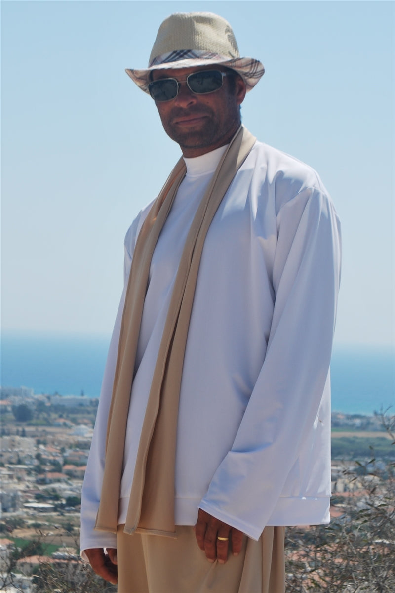 Ready to Dispatch Men's Sun Protective Cravat in Sabbia / Natural - UPF 50+-zoom-