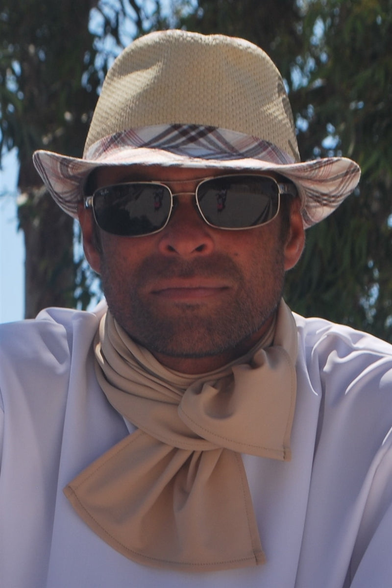 Ready to Dispatch Men's Sun Protective Cravat in Sabbia / Natural - UPF 50+-zoom-4