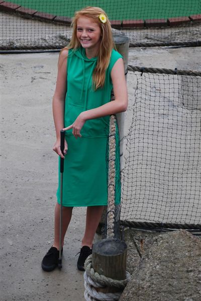Teenage Sleeveless Hooded Knee Length Dress - UPF 50+, Age 11-16-zoom-3