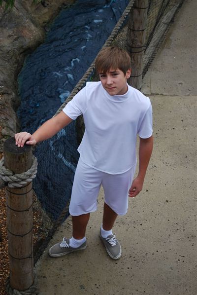 Teenage Unisex Short Sleeve Turtle Neck Top - UPF 50+, Age 11-16-zoom-3